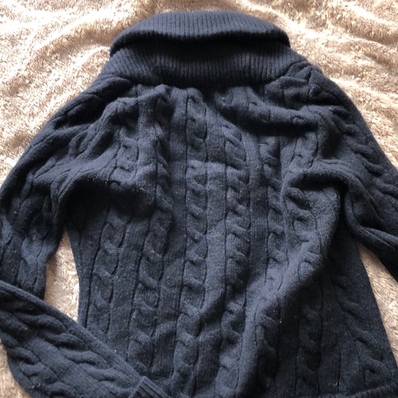 Free People Navy Blue Wool Cable Knit Cardigan S/P - Picture 3 of 3